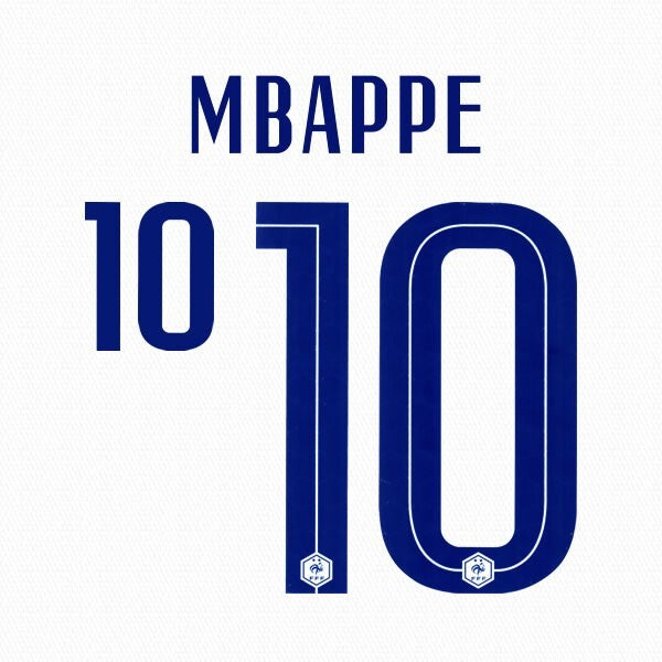 FRANCE 2020 2021 OFFICIAL MBAPPE 10 AWAY PLAYER SIZE NAMESET
