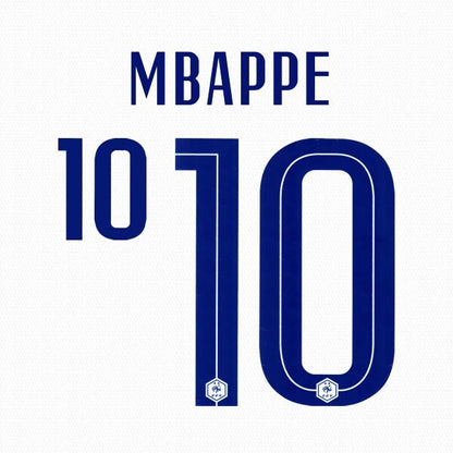 FRANCE 2020 2021 OFFICIAL MBAPPE 10 AWAY PLAYER SIZE NAMESET
