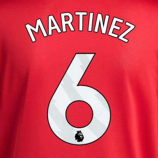 2025 2026 MANCHESTER UNITED MARTINEZ 6 HOME WHITE PLAYER SIZE NAMESET