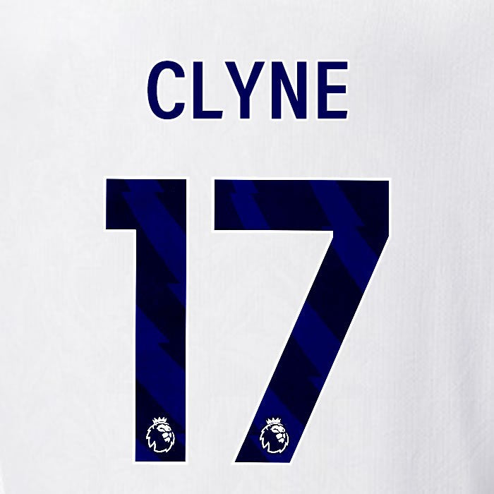 2025 2026 OFFICIAL CRYSTAL PALACE CLYNE 17 BLUE AWAY PLAYER SIZE NAMESET