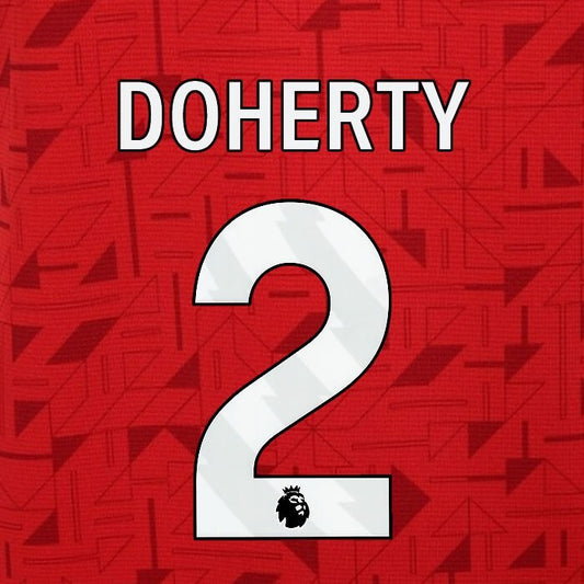 2023 2024 WOLVES AWAY DOHERTY 2 OFFICIAL WHITE PLAYER SIZE NAMESET