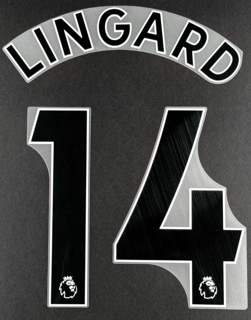 MAN UTD 2019/2023 LINGARD 14 OFFICIAL AVERY DENNISON BLACK PLAYER SIZE NAME SET