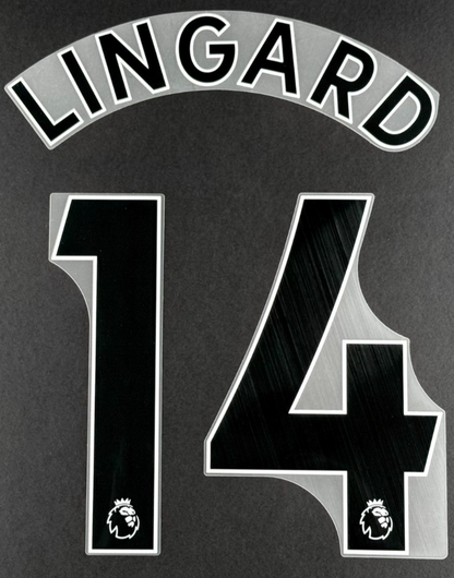 MAN UTD 2019/2023 LINGARD 14 OFFICIAL AVERY DENNISON BLACK PLAYER SIZE NAME SET