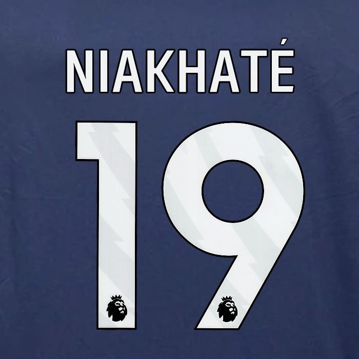 2023 2024 OFFICIAL NOTTINGHAM NIAKHATE 19 WHITE 3RD PLAYER SIZE NAMESET