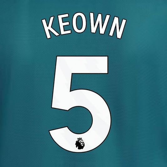 2023 2024 ARSENAL KEOWN 5 WHITE 3RD OFFICIAL PLAYER SIZE NAME SET