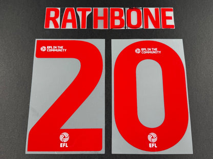 2025 2026 WREXHAM A.F.C RATHBONE 20 OFFICIAL RED 3RD PLAYER SIZE NAMESET
