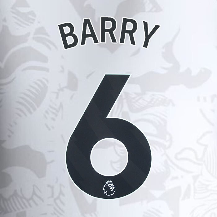 2023 2024 ASTON VILLA BARRY 6 OFFICIAL BLACK AWAY PLAYER SIZE NAMESET
