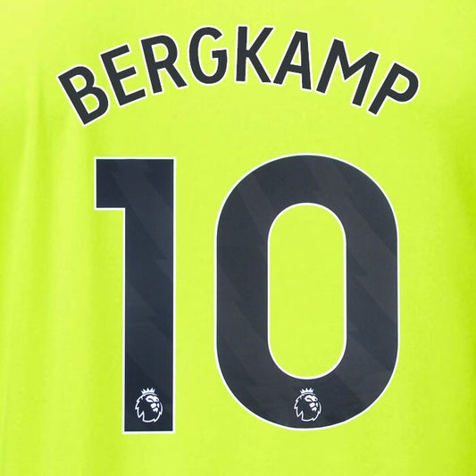 ARSENAL 2023/24 BERGKAMP 10 OFFICIAL AVERY DENNISON BLACK PLAYER SIZE NAME SET