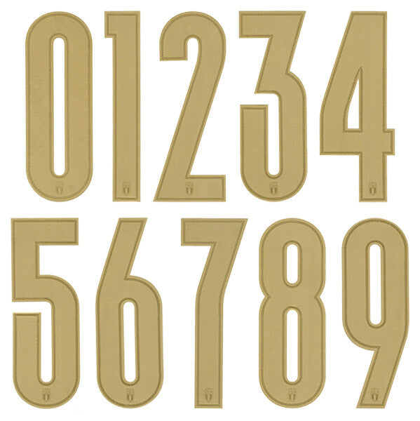 2020 2021 OFFICIAL ITALY HOME GOLD PLAYER SIZE SHIRT NUMBERS - 260MM