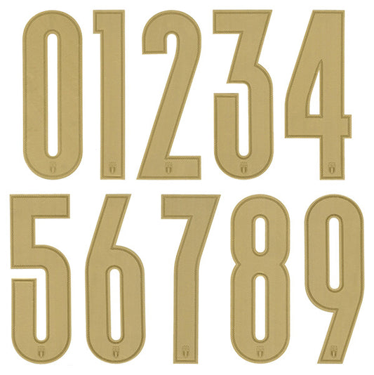 2020 2021 OFFICIAL ITALY HOME GOLD PLAYER SIZE SHIRT NUMBERS - 260MM