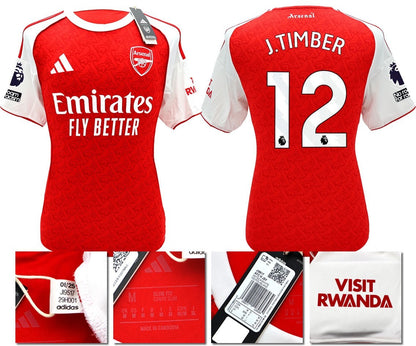 BNWT 2025/2026 ARSENAL F.C. ADIDAS HOME SHIRT J. TIMBER 12