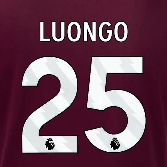 2024 2025 OFFICIAL IPSWICH TOWN LUONGO 25 WHITE AWAY PLAYER SIZE NAME SET