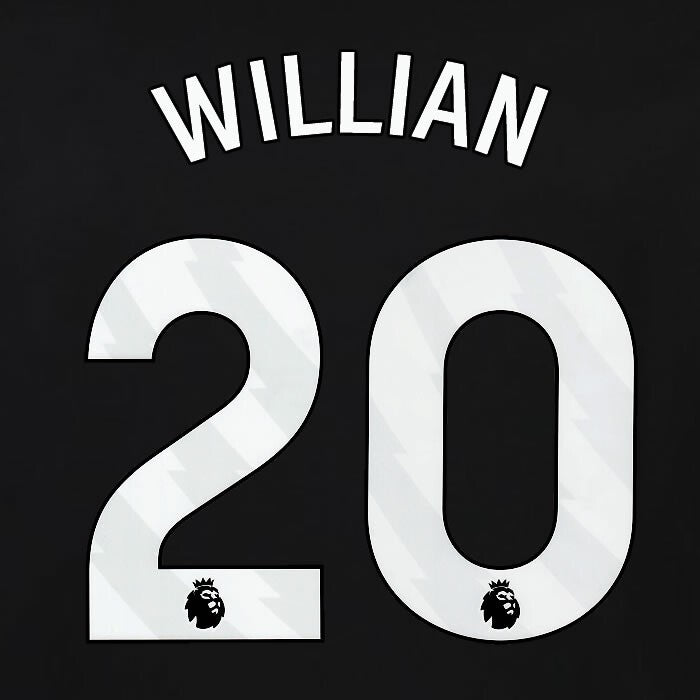 2023 2024 OFFICIAL FULHAM AVERY DENNISON WILLIAN 20 3RD PLAYER SIZE NAMESET