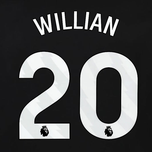 2023 2024 OFFICIAL FULHAM AVERY DENNISON WILLIAN 20 3RD PLAYER SIZE NAMESET