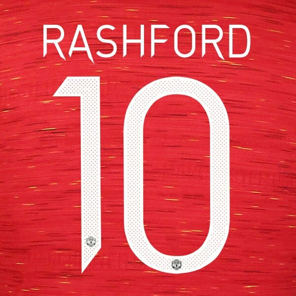 MANCHESTER UNITED 2020-2021 RASHFORD 10 OFFICIAL UCL PLAYER SIZE NAME SET