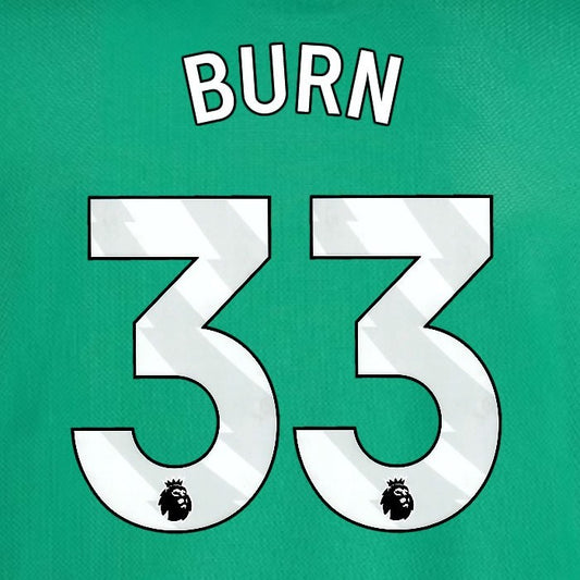 2025 2026 NEWCASTLE BURN 33 OFFICIAL WHITE AWAY  PLAYER SIZE NAME SET