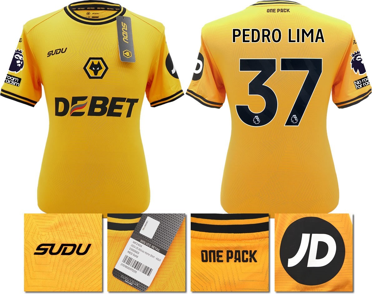 BNWT 2024 2025 WOLVES SUDU HOME SHIRT PEDRO LIMA 37