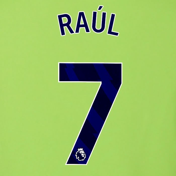 2025 2026 OFFICIAL FULHAM RAUL 7 BLUE AWAY PLAYER SIZE NAMESET