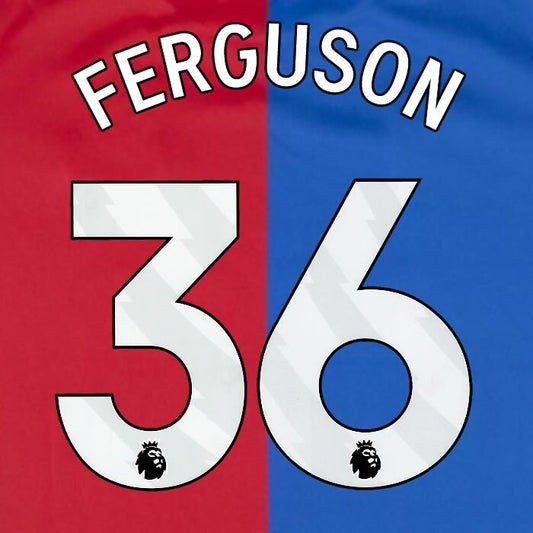 2023 2024 OFFICIAL CRYSTAL PALACE FERGUSON 36 WHITE HOME PLAYER SIZE NAMESET