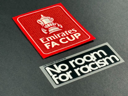 2024 2025 OFFICIAL SPORTING ID EMIRATES FA CUP + NO ROOM FOR RACISM PATCH SET