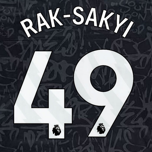 2023 2024 OFFICIAL CRYSTAL PALACE RAK-SAKYI 49 WHITE 3RD PLAYER SIZE NAMESET