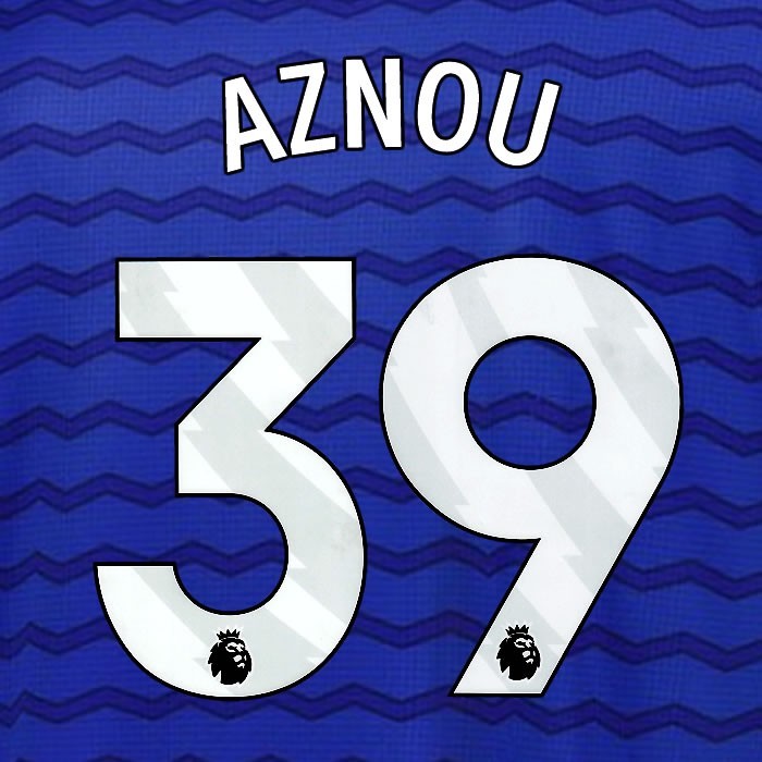 2025 2026 EVERTON AZNOU 39 OFFICIAL WHITE HOME PLAYER SIZE NAMESET