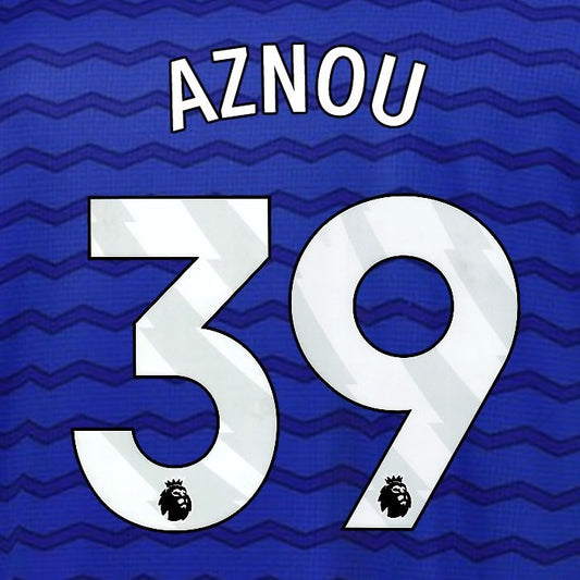 2025 2026 EVERTON AZNOU 39 OFFICIAL WHITE HOME PLAYER SIZE NAMESET