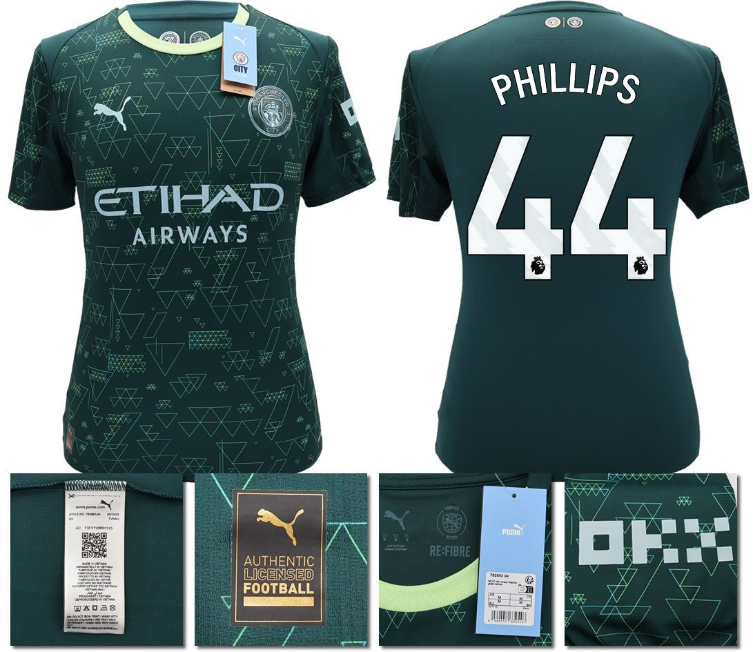 BNWT 2025 2026 MAN CITY PUMA 4TH PHILLIPS 44 FOOTBALL SHIRT