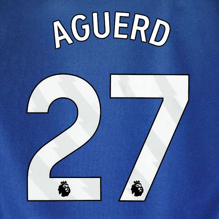 2023 2024 WEST HAM AGUERD 27 OFFICIAL 3RD WHITE PLAYER SIZE NAMESET