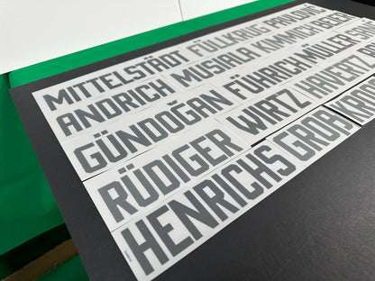 2024 EUROS' OFFICIAL GERMANY HOME BLACK PLAYER SIZE NAME BLOCKS 50MM