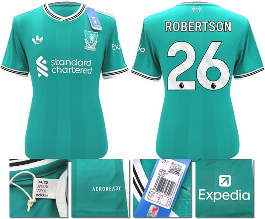BNWT 2025 2026 LIVERPOOL ADIDAS 3RD SHIRT ROBERTSON 26 + PATCHES MEN'S