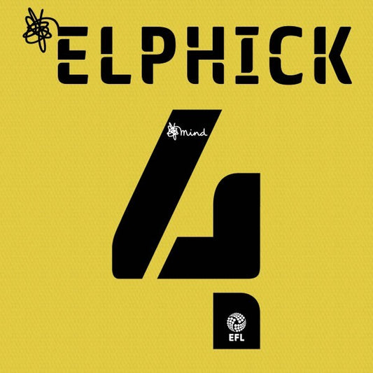HUDDERSFIELD 2020 2021 OFFICIAL ELPHICK 4 3RD PLAYER SIZE NAME SET