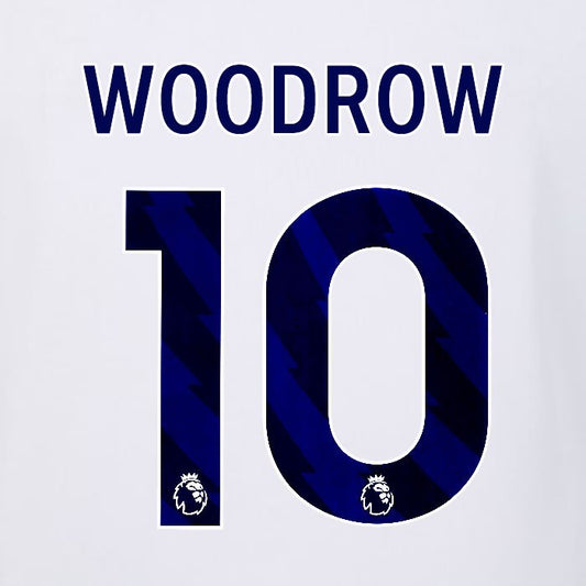 2023 2024 LUTON TOWN OFFICIAL WOODROW 10 BLUE AWAY PLAYER SIZE NAMESET