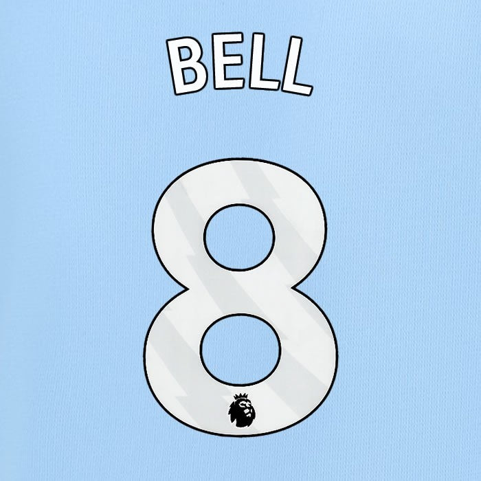 2023 2024 MAN CITY BELL 8 WHITE HOME PLAYER SIZE NAME SET