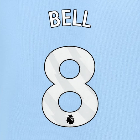 2023 2024 MAN CITY BELL 8 WHITE HOME PLAYER SIZE NAME SET