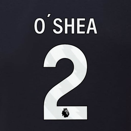 2023 2024 BURNLEY O SHEA 2 OFFICIAL WHITE 3RD PLAYER SIZE NAMESET