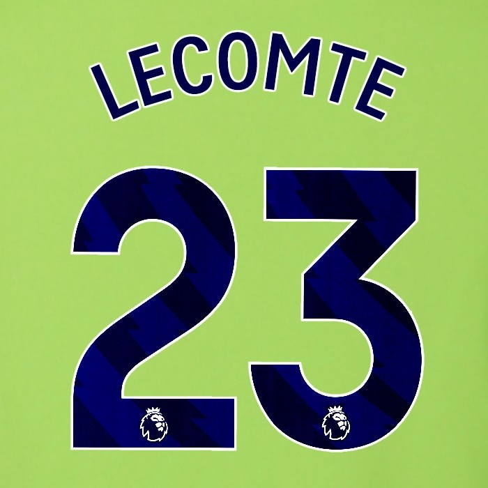 2025 2026 OFFICIAL FULHAM LECOMTE 23 BLUE AWAY PLAYER SIZE NAMESET