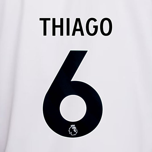 2023 2024 OFFICIAL LIVERPOOL THIAGO 6 BLACK AWAY PLAYER SIZE NAMESET