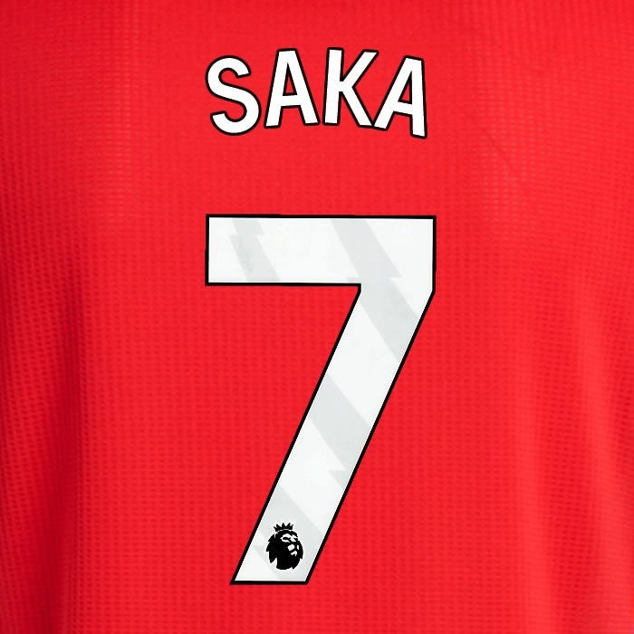 2024 2025 ARSENAL SAKA 7 WHITE HOME OFFICIAL PLAYER SIZE NAMESET