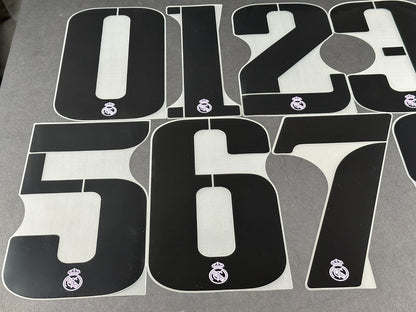 2022 2023 OFFICIAL AVERY DENNISON REAL MADRID HOME & AWAY PLAYER SIZE NUMBER