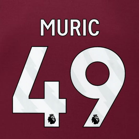 2023 2024 BURNLEY MURIC 49 OFFICIAL WHITE HOME PLAYER SIZE NAMESET