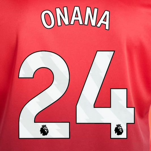 2024 2025 MANCHESTER UNITED ONANA 24 HOME WHITE PLAYER SIZE NAMESET