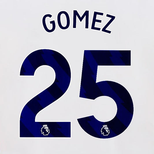 2024 2025 OFFICIAL BRIGHTON GOMEZ 25 HOME BLUE PLAYER SIZE NAMESET