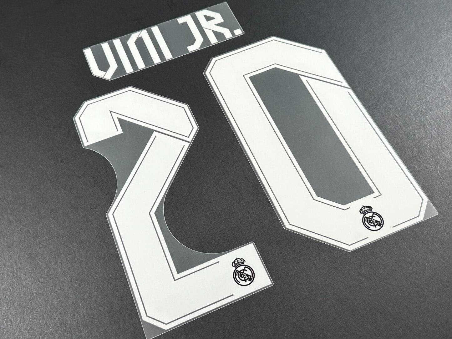 2021 2022 REAL MADRID VINI JR 20 WHITE AWAY 3RD PLAYER SIZE NAMESET