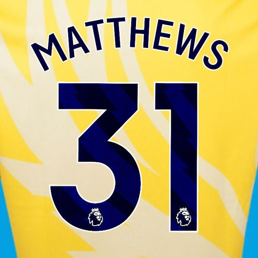 2024 2025 OFFICIAL CRYSTAL PALACE MATTHEWS 31 BLUE AWAY PLAYER SIZE NAMESET