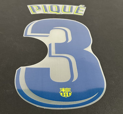 2018 2019 OFFICIAL BARCELONA PIQUE 3 AWAY PLAYER SIZE NAMESET
