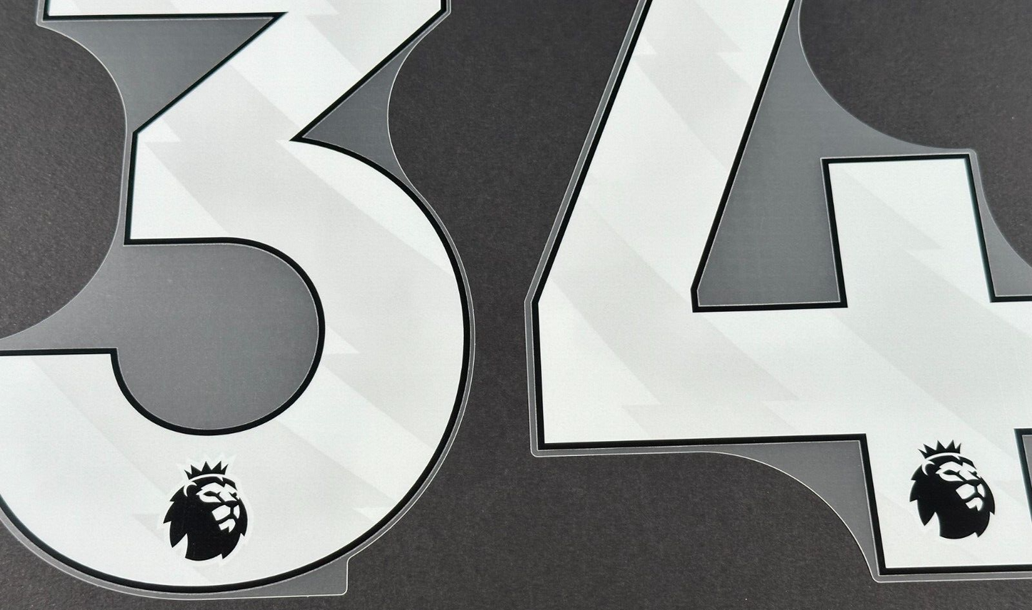 SUNDERLAND 2025-26 XHAKA 34 OFFICIAL AVERY DENNISON WHITE PLAYER SIZE NAME SET