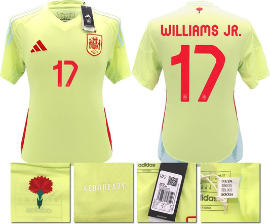 BNWT 2024 2025 SPAIN ADIDAS AWAY SHIRT WILLIAMS JR 17 MEN'S
