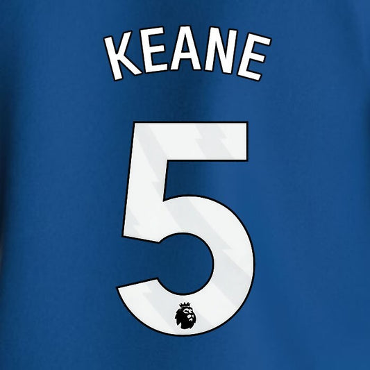 2023 2024 EVERTON KEANE 5 OFFICIAL WHITE HOME PLAYER SIZE NAMESET