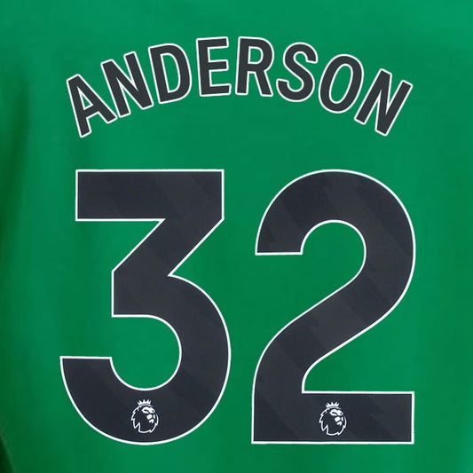 2023 2024 NEWCASTLE ANDERSON 32 OFFICIAL BLACK AWAY PLAYER SIZE NAME SET